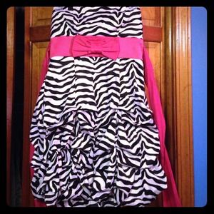 Semi-Formal Zebra and Pink Dress