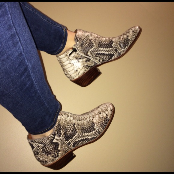 sam edelman snake print booties