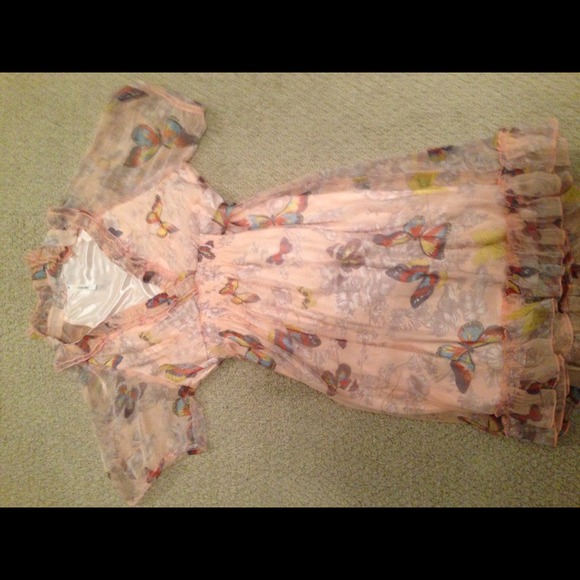 Pink, butterfly dress, M