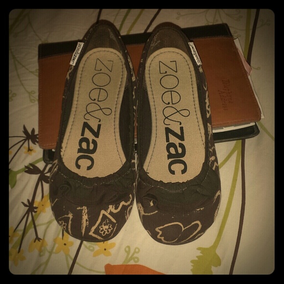 Zoe & Zac girls' Brown ballet flats