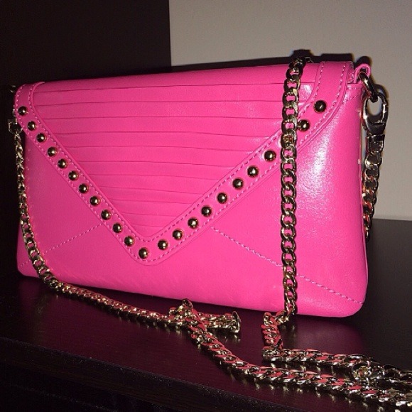 Hot Pink Leather Clutch - Picture 2 of 4