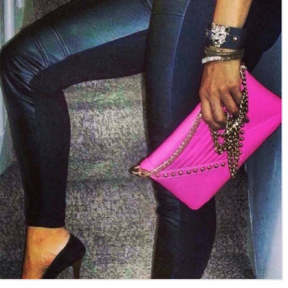 Hot Pink Leather Clutch - Picture 4 of 4