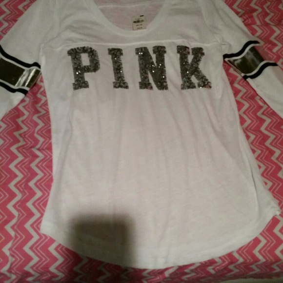 Bling crew NWT victoria secret pink long sleeve