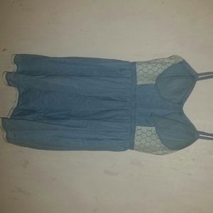 Chambray and Lace Dress