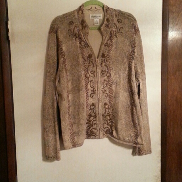 Python  sweater with Brown bone beading design