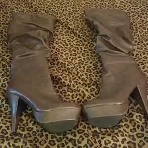 Knee High Brown Leather Boots