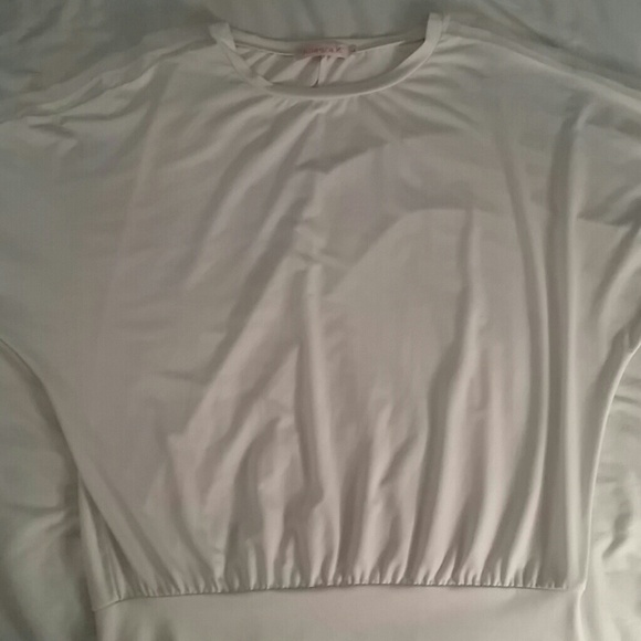 White top with sheer sleeves