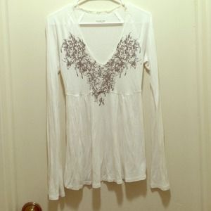 White long sleeve top