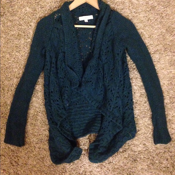 XS Loft Flowy Emerald green cardigan