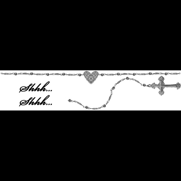 Sheet of Black Temporary Tattoo cross bracelet etc