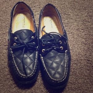 Black and gold sperrys