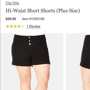 Black high waist denim shorts PLUS