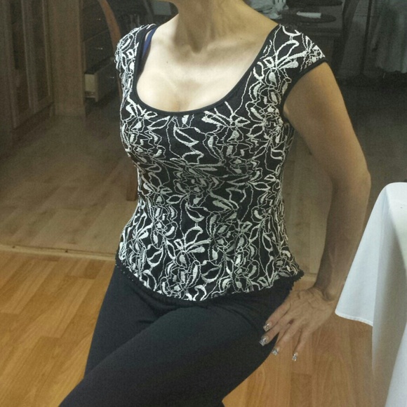 B&W Peplum Top