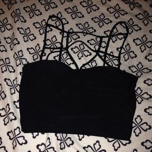 cage neck crop top