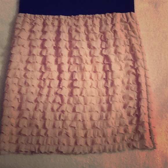 Pink ruffled skirt