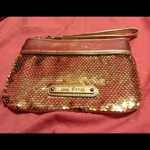 sequined express wristlet