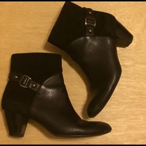 Black Leather and Suede Bootie