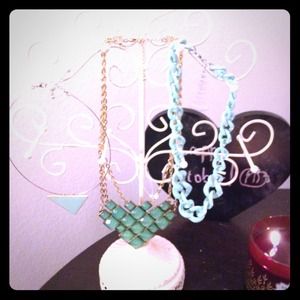 Mint colored necklaces $20 for all or $8 each Mint colored necklaces $20 for all or $8 each