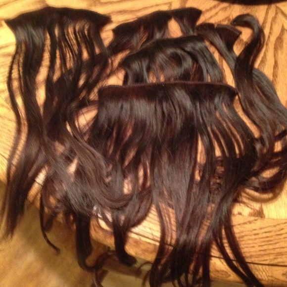 20" dark red real human hair extensions