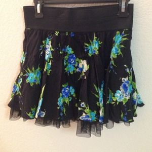 Black Floral Skirt