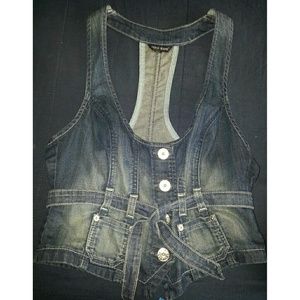 Guess denim belted vest