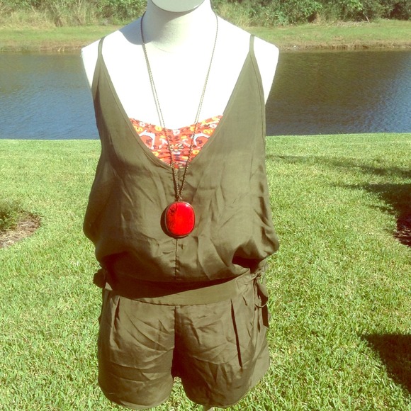 House of Harlow Army Green Romper