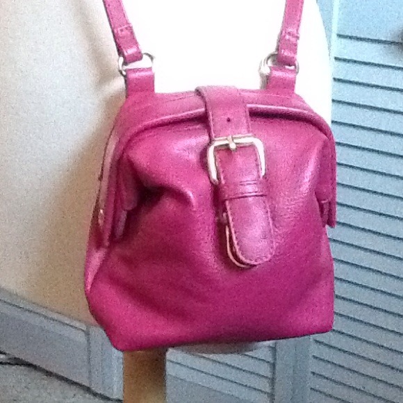 Lavand Handbags - Lavand Hot Pink Leather Crossbody