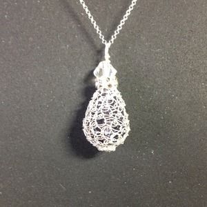 Sterling silver necklace with Swarovski crystals