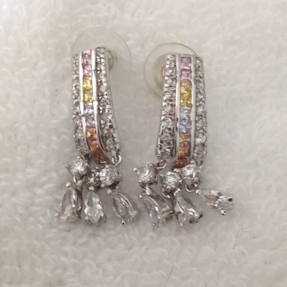 Multi colored crystal earrings