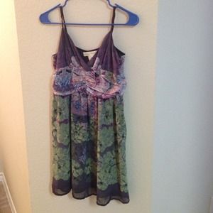 Urban Outfitters Floral Purple and Green Dress