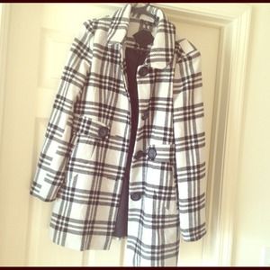 Black and white peacoat