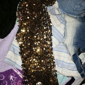 Gold sequined scarf