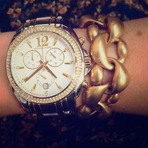 J. Crew curved gold chain link bracelet