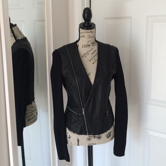 BCBG Max Azria "Owen" leather moto jacket