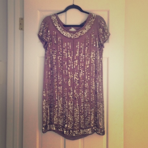 French Connection Mauve sequin tunic dress size 4