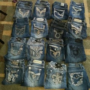 My jean collection! Rock Revivals, Vigoss, Miss Me