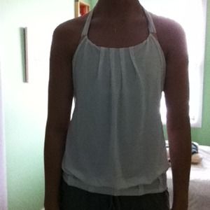 White lulu workout top