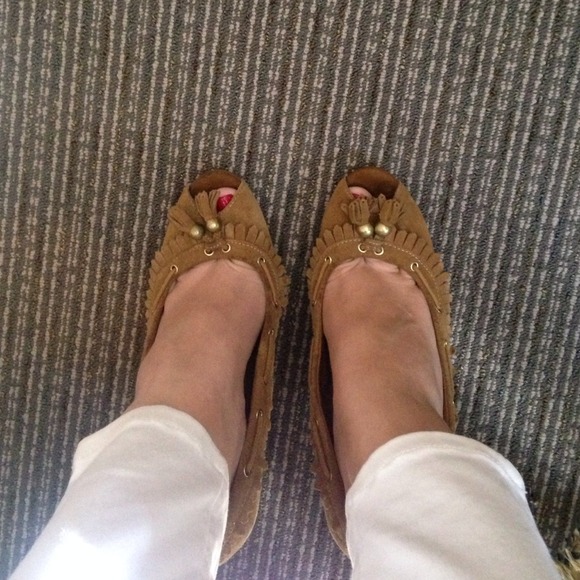 Mia loafer heels tan cognac fringe tassle 8.5 - Picture 2 of 4
