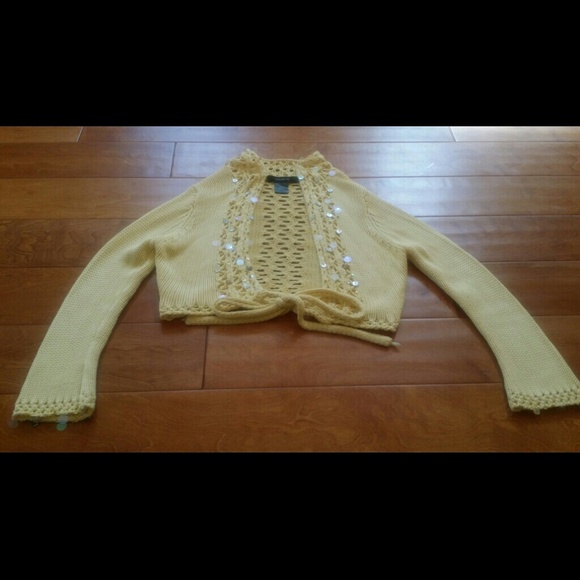 Arden b shrug sweater. Sequined detail.