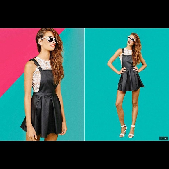 LF STORES leather overall dress