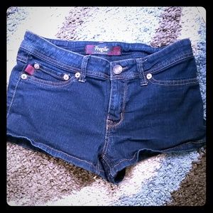 Denim stretch shorts