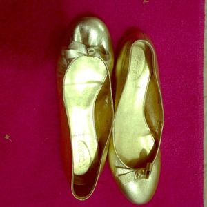 J crew gold flats