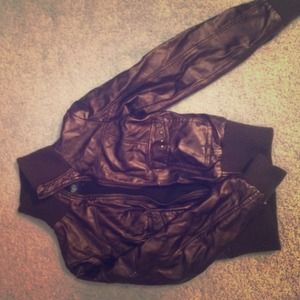 Brown leather jacket