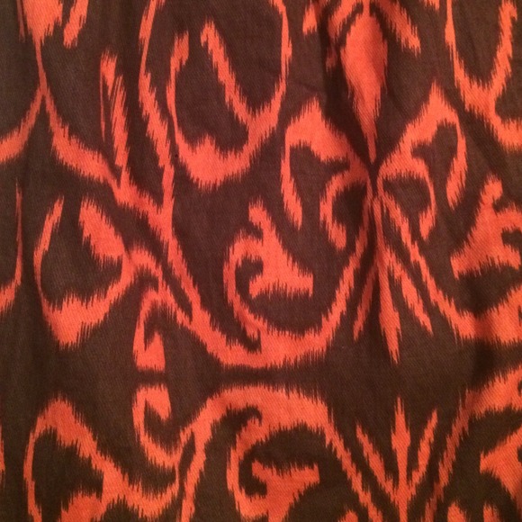 Brown and orange strapless dress - Picture 2 of 3