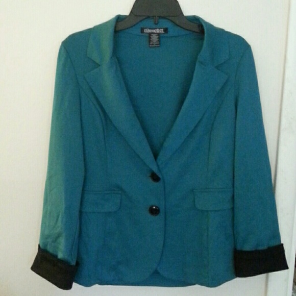 Green and black polyester blazer