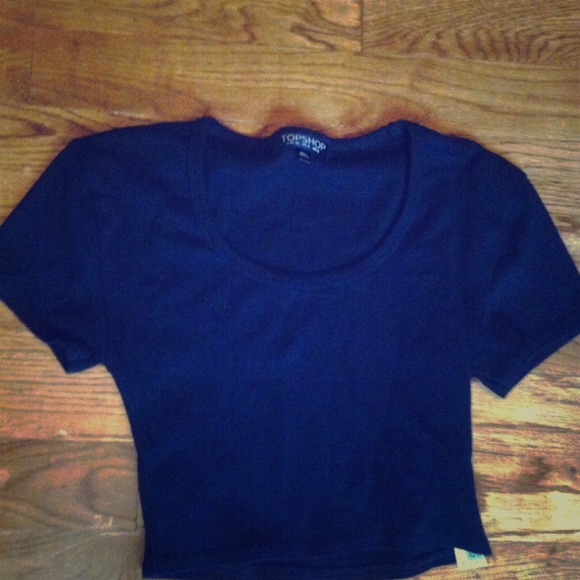 Topshop black cotton crop top