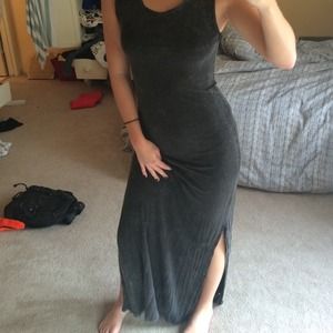 Maxi faded black wash dress