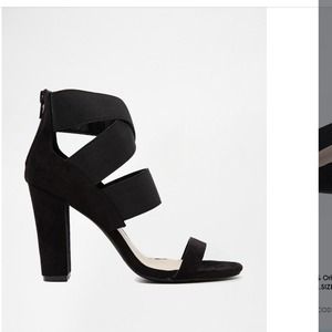 Warehouse black strappy high heels size 8 ASOS