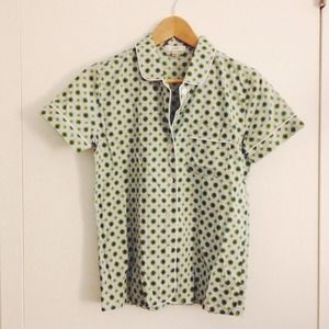 J Crew Piped Pajama Style Top - Never Worn