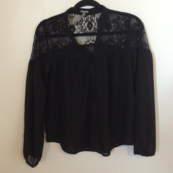 SOLD Charlotte Russe black lace shirt